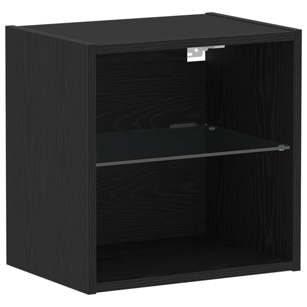 TV Cabinet 2 pcs Black Oak 40 x 30 x 30 cm Engineered Wood